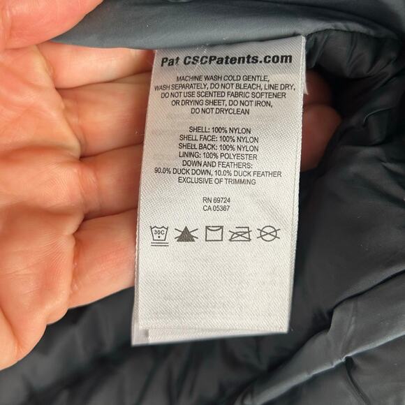 Columbia Titanium Womens Down Puffer Jacket Size Large Hooded Grey OutDry 700 - Picture 9 of 12